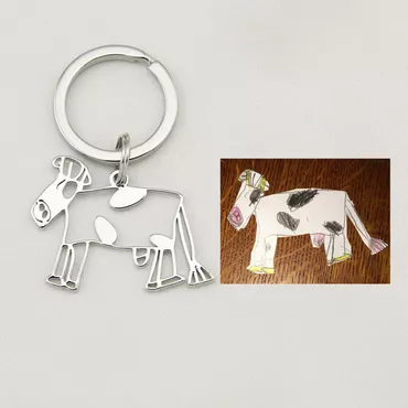 Custom Picture Keychain Personalized Chic Handwriting Photo Artwork Gift For Father