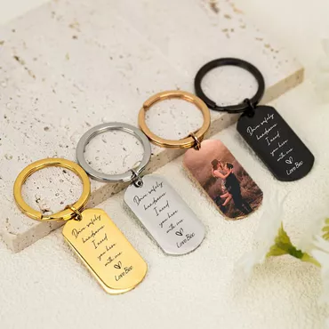 Personalized Picture Keychain With Chic Custom Name Wonderful Gift For Your Love