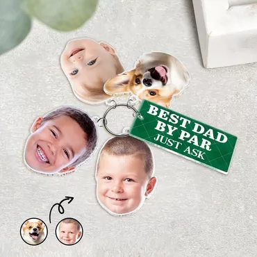 Personalized Keychain Custom Photo Chic Best Dad By Par Creative Gift For Golf Lover And Dear Dad