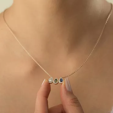 Personalized Birthstone Necklace Exquisite Chic Gift For Grandma