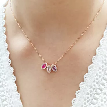 Personalized Birthstone Necklace With Chic Diamonds Fashionable Valentine’s Day Gift For Wife