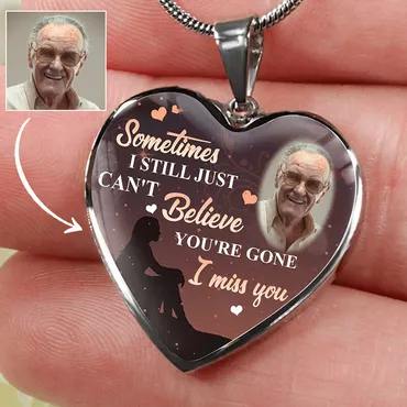 Personalized I Can't Believe Chic You're Gone Memorial Photo Necklace