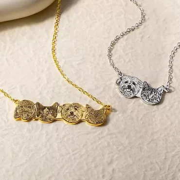 Personalized Photo Necklace With Chic Name Gift For Pet Owners