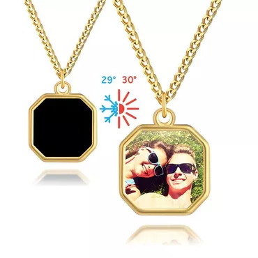 Personalized Thermal Photo Necklace Chic Simple Christmas Gift For Him