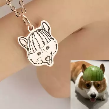Personalized Photo Necklace Customized Chic Pet Head Cute Gift For Pet Loving Owners