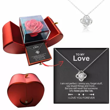 Apple Jewelry Box With Chic Necklace Set Exquisite Gift For Your Lover