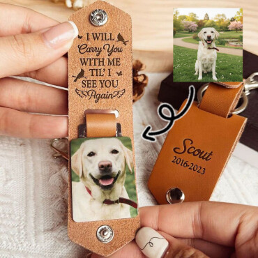Personalized Commemorative Photo Keychain Chic Warm Gift For Pet Lovers