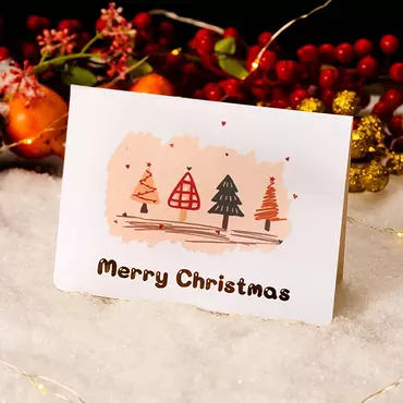 Graffiti Merry Christmas Tree Chic New Year Card