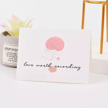 Simple Lines Rose Birthday Chic Valentine's Day Anniversary Card