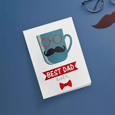 Beard Glass Mug Best Chic Dad Father's Day Card