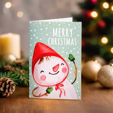 Merry Christmas Snowman Christmas Chic Card