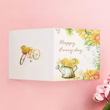 Sunflower Happy Every Day Chic Birthday Card
