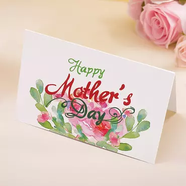 Pink Roses Green Leaves Chic Design Mother's Day Card