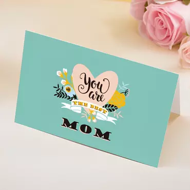 You Are The Best Chic Mom Green Flowers And Hearts Design Mother's Day Bithday Card
