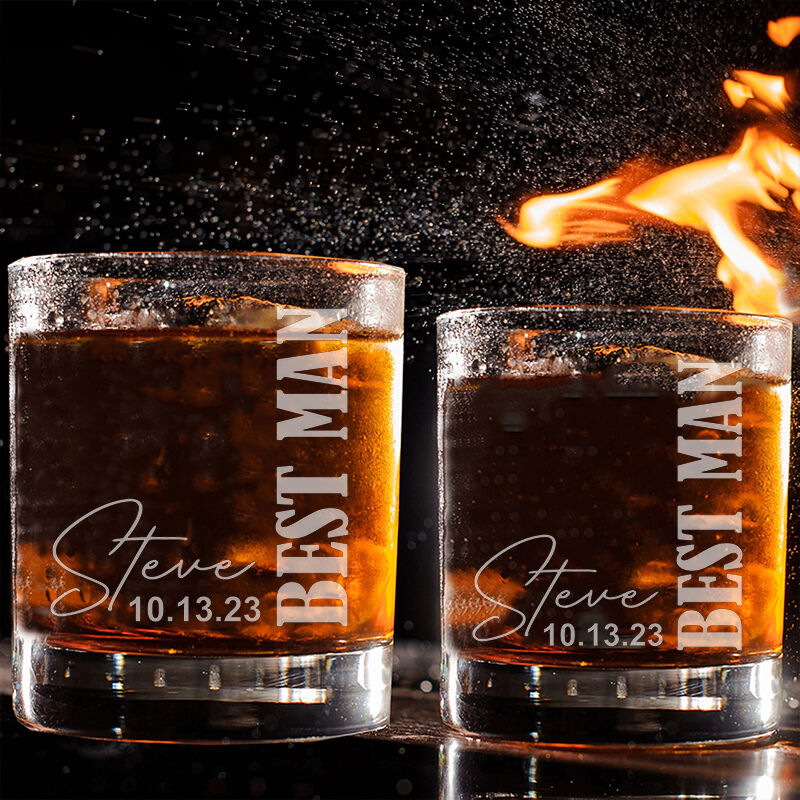 Personalized Name Whiskey Glass Chic Best Gift For Friend